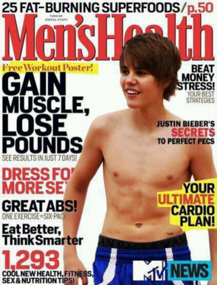 Justin Bieber, sin camiseta en la portada de Men’s Health