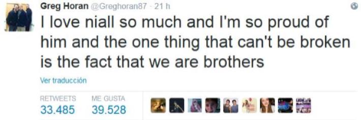 El Hermano de Niall Horan (One Direction) Decepcionado con su Hermano en Twitter