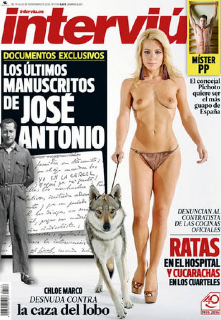 Chloe Marco se Desnuda en la Portada de Interviú Contra la Caza del Lobo Ibérico