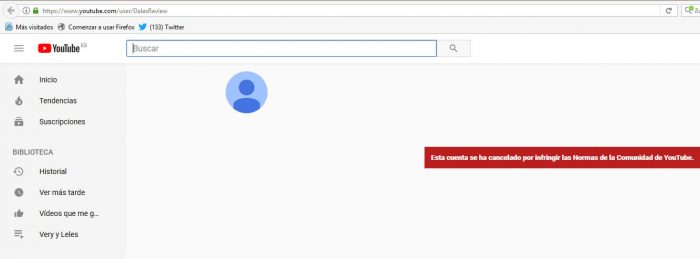 Youtube cierra el canal de DalasReview por incumplir las normas