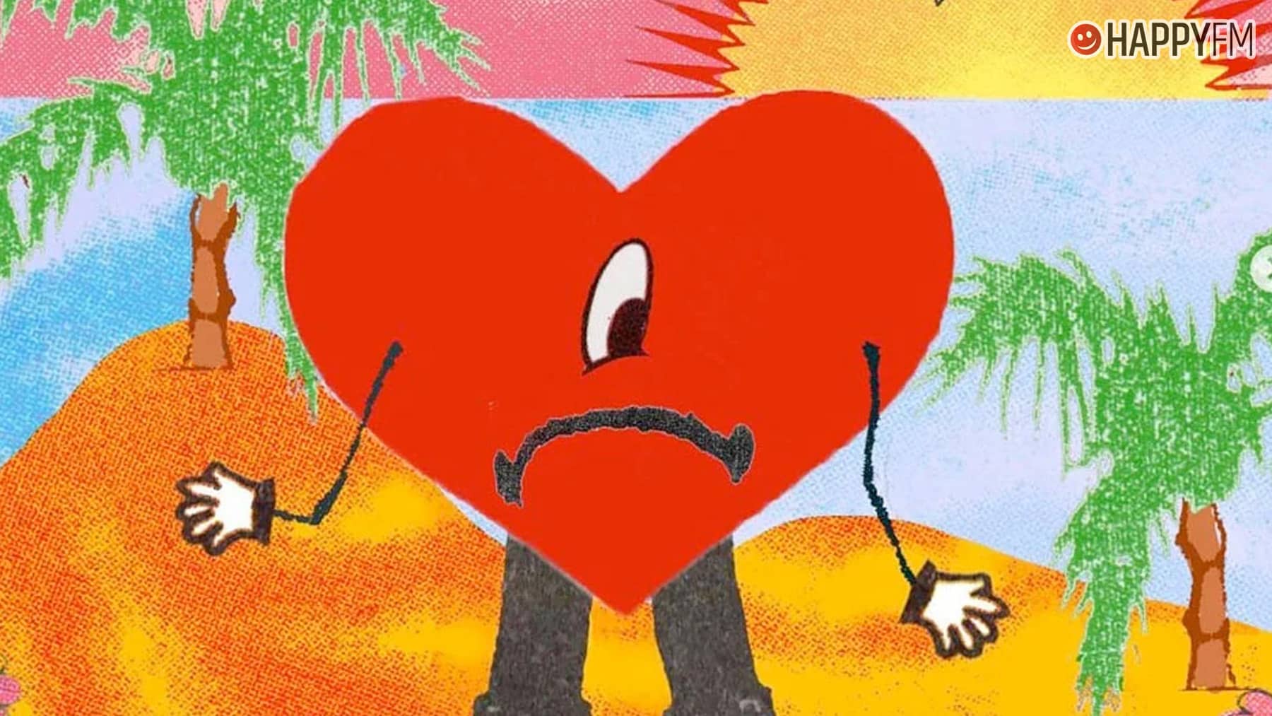 thumbnail image 2 of Bad Bunny 'Un Verano Sin Ti' Cute Heart Shaped Plush - Red Bunny Cushion 2 of 3