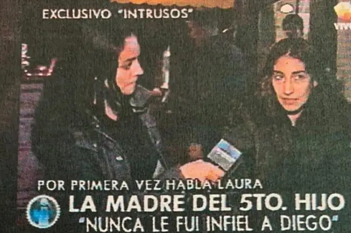 Laura Cibilla acudió a los programas de televisión en España para hablar de su relación con Maradona