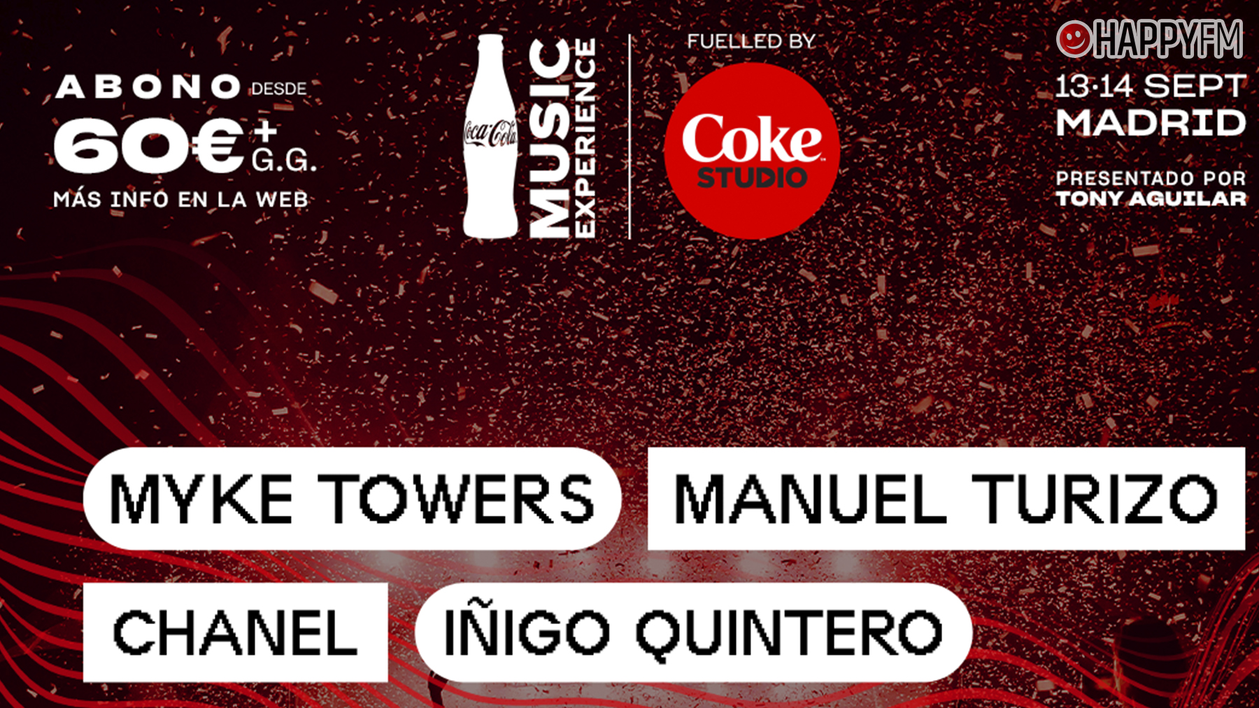 Myke Towers, Íñigo Quintero, Veintiuno, Judeline y Michenlo, nuevos artistas confirmados de Coca-Cola Music Experience 2024