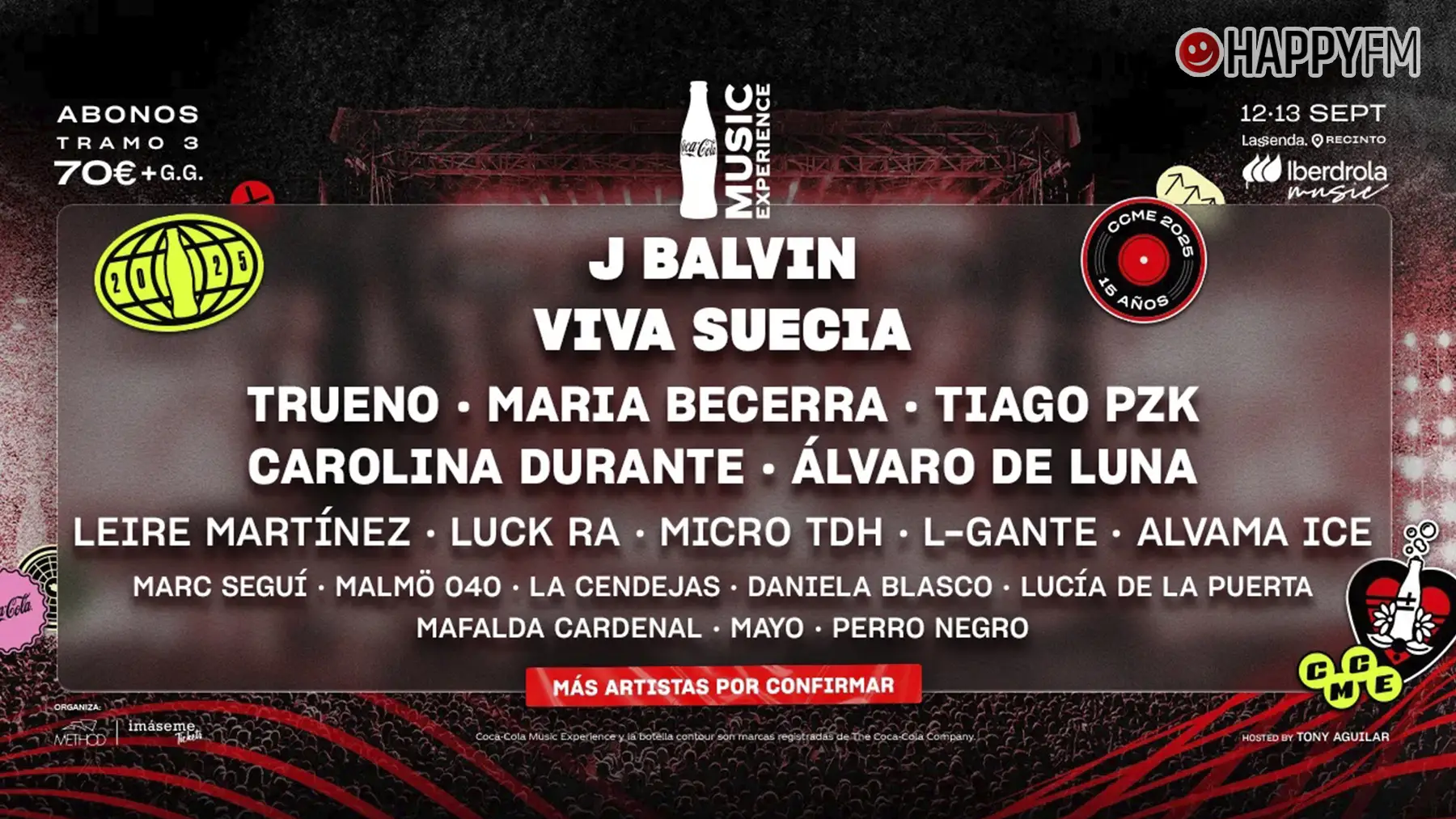 Balvin, Viva Suecia, Carolina Durante, Micro THD, Alvama Ice, Marc Seguí y Lucía de la Puerta se suman al cartel del CCME 2025